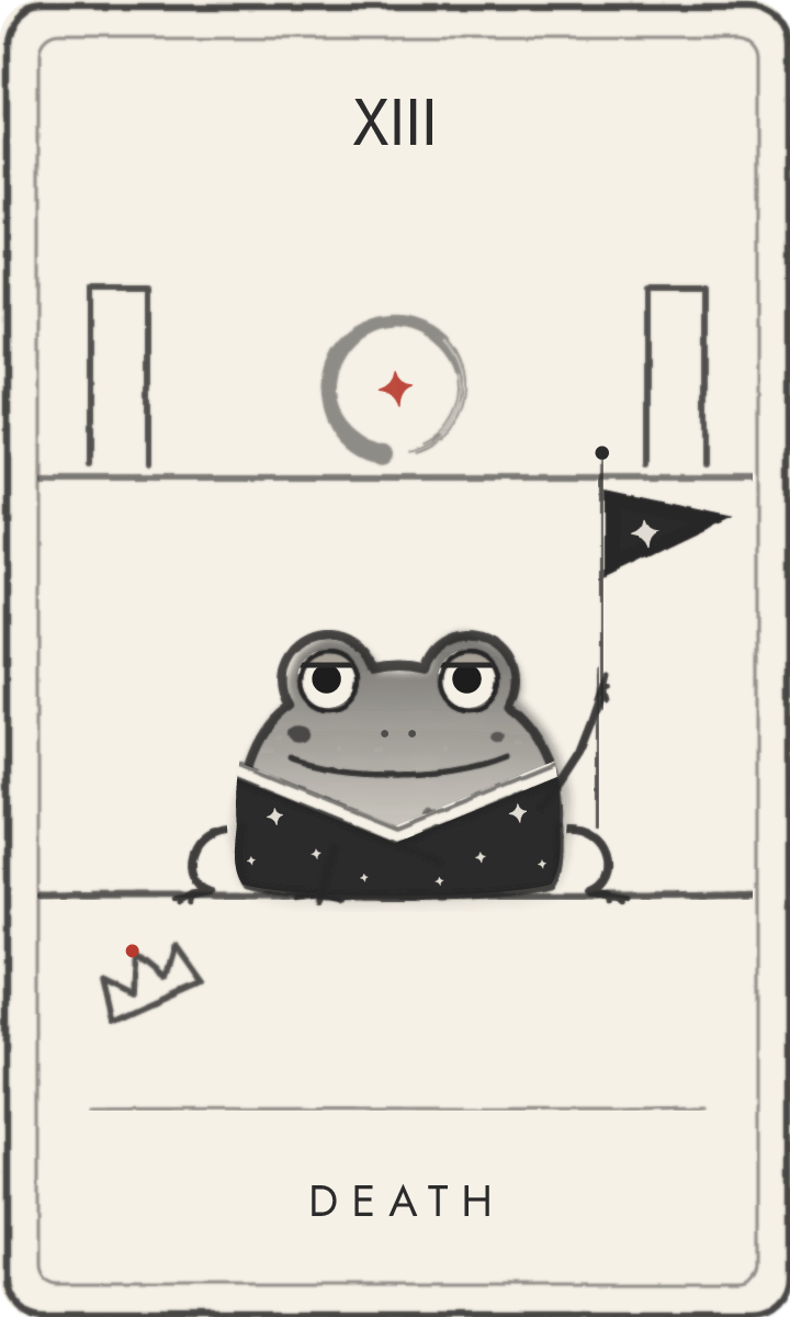 Death - tarot card drawn by the frog