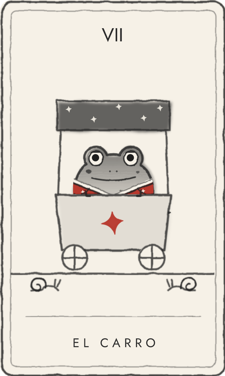 El Carro, carta de tarot dibujada por la rana