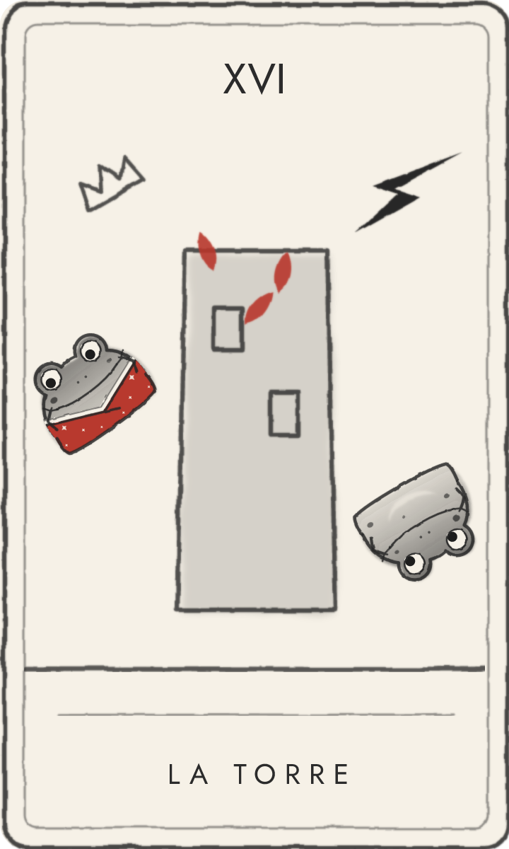 La Torre, carta de tarot dibujada por la rana