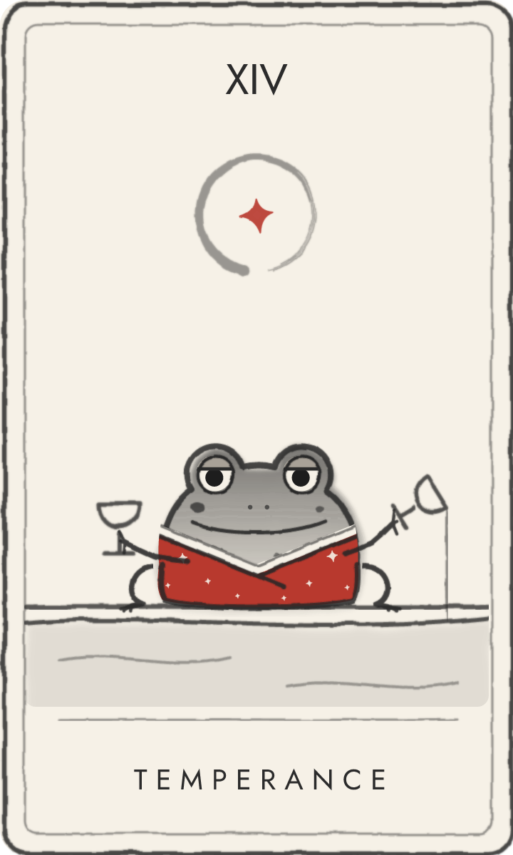 Temperance - tarot card drawn by the frog
