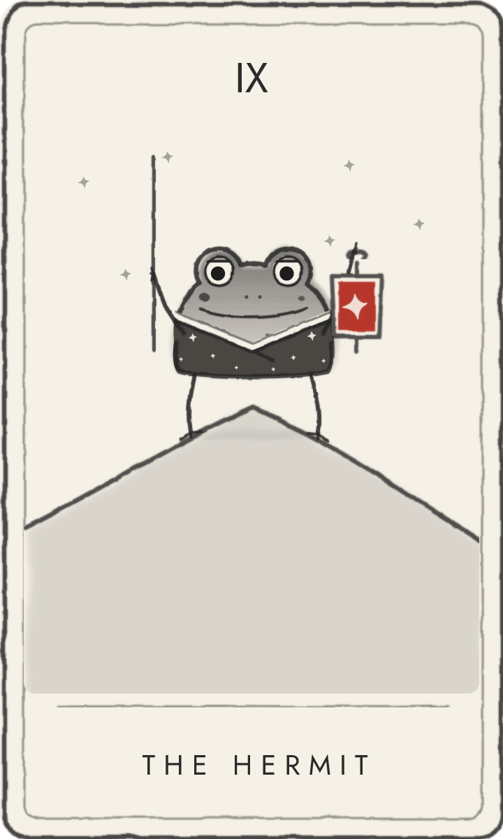 The Hermit - tarot card drawn by the frog