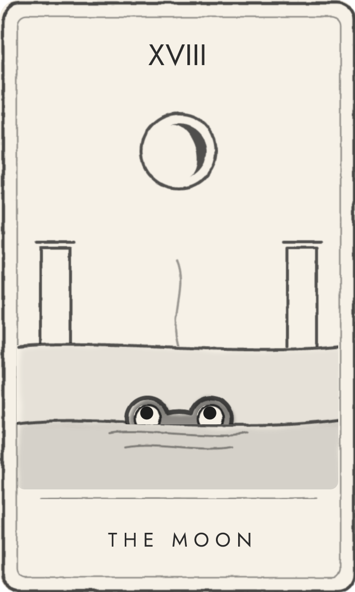 The Moon - tarot card drawn by the frog