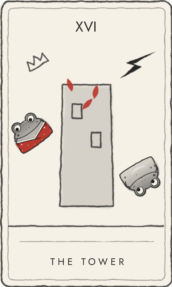 The Tower - tarot card drawn by the frog