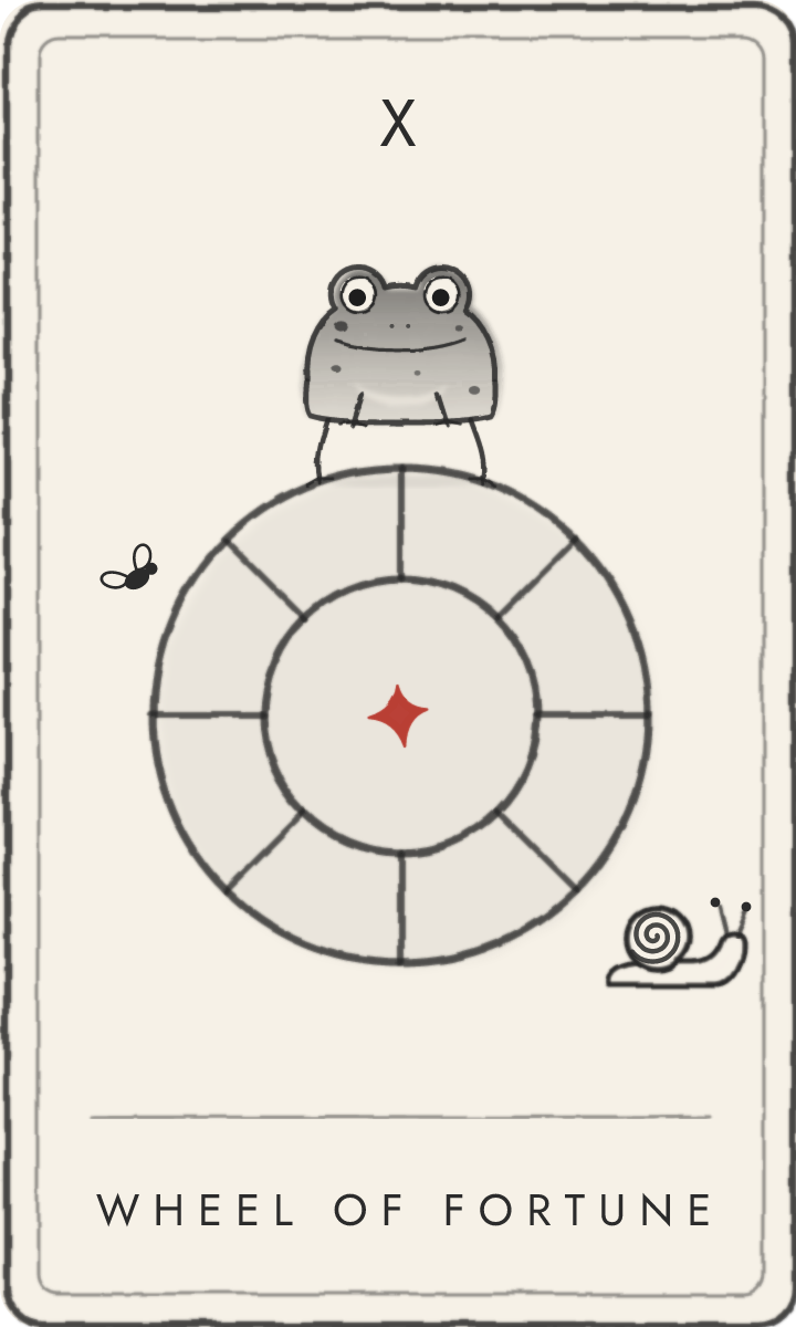 Wheel of Fortune - tarot card drawn by the frog